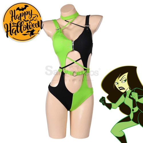 Halloween Cosplay Anime Kim Possible Cosplay Shego Sexy Swimsuit Cosplay Costume - M