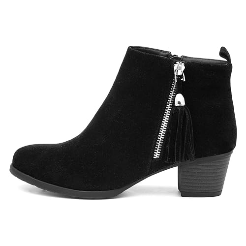 Lilley Mel Womens Black Faux Suede Heeled Boot - 7 UK - Black