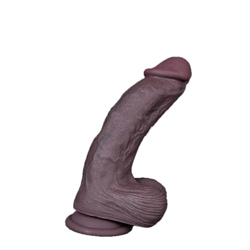 OOUO 3 Sizes of Double Layer Silicone Realistic Dildo, Soft Lifelike Dildo Toy Thick Fake Penis Dildo with Strong Suction Cup Adult Sex Toy for Women - S, Black - S