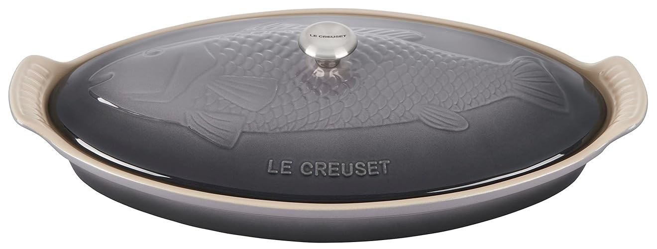 Le Creuset Heritage Stoneware Oval Fish Baker, 1.7qt., Oyster - Oyster