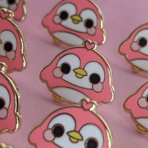 Tiny "Cece" Pink Bird Enamel Pin