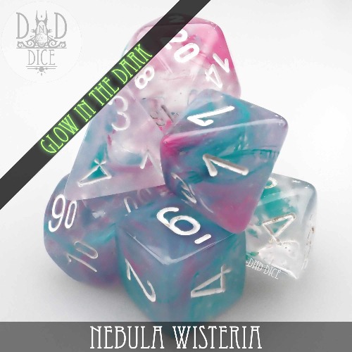 Nebula Wisteria Dice Set (Glow)
