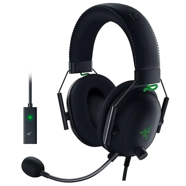Razer Blackshark V2 Gaming Headset: THX 7.1 Spatial Surround Sound - 50mm Drivers - Detachable Mic - Pc, Ps4, Ps5, Switch - 3.5 Mm Audio Jack and USB Dac - Black - Classic Black