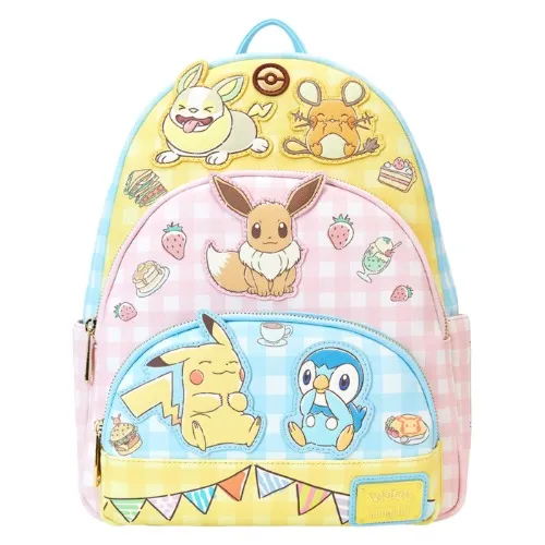 Pokemon - Cafe Triple Pocket 12" Faux Leather Mini Backpack
