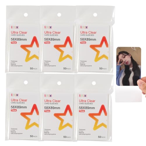Neffliwe Clear Kpop Card Sleeves Top Loaders Card Holders for Trading Cards Kpop Photocards… (Sleeves)