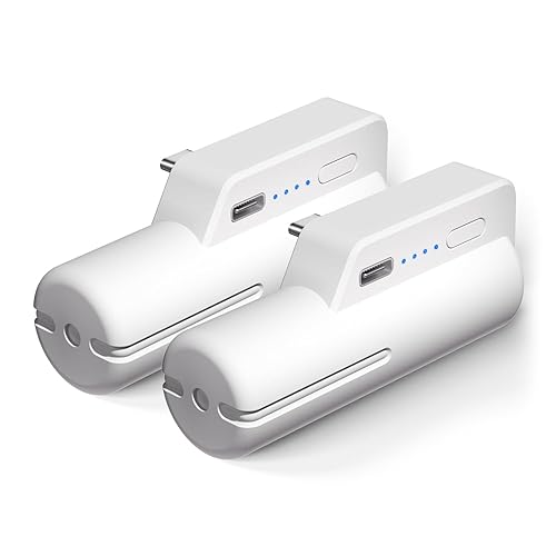 Saqico 2 Battery Pack for Oculus Quest 2, 5000mAh Head Strap Battery Pack Compatible with Oculus/Meta Quest 2 Lightweight and Portable VR Extend Power Accessories for Extra 2-4H Playtime (Pack of 2) - 2 Pack for Quest 2