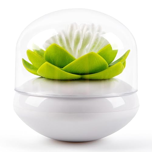 Bloss Cotton Swab Holder Q-Tips Holder Lotus Toothpick Holder Small Toothpick Case Toothpicks Organizer Bathroom Vanity Canister -Green - Green