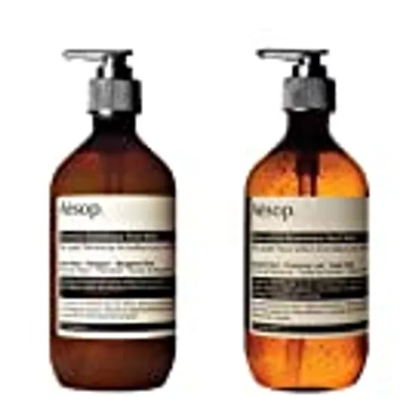 Aesop Reverence 500ml And Resurrection Aromatique 500ml Handwash Duo Set Essential Botanical Extracts With Bergamot Mandarin Rind Gentle Formulation Single Pump Gel Exfoliate Cleanse Refreshed Skin