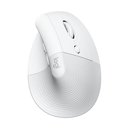 Logitech Lift Souris Ergonomique Verticale, Sans Fil, Bluetooth ou récepteur USB Logi Bolt, Silencieuse, 4 boutons, Compatible avec Windows/macOS/iPadOS, Ordinateur Portable, PC - Blanc - Souris - Droitier - Blanc