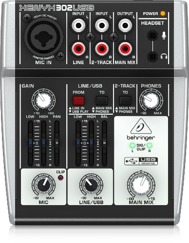 Behringer XENYX 302USB Premium 5-Input Mixer with XENYX Mic Preamp and USB/Audio Interface