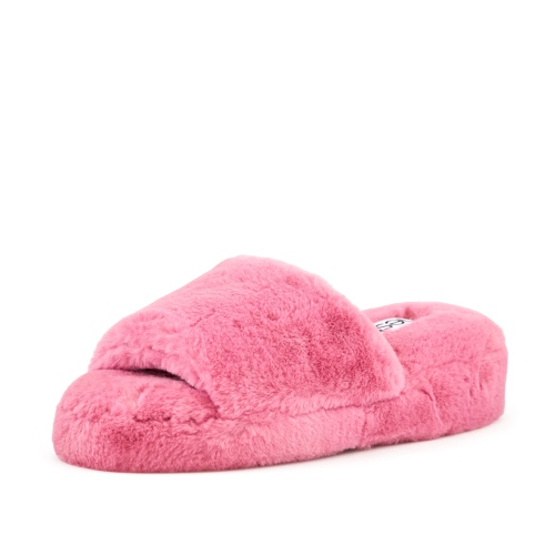 Women's Geneva Faux Fur Slipper Coral by Nest Shoes - M