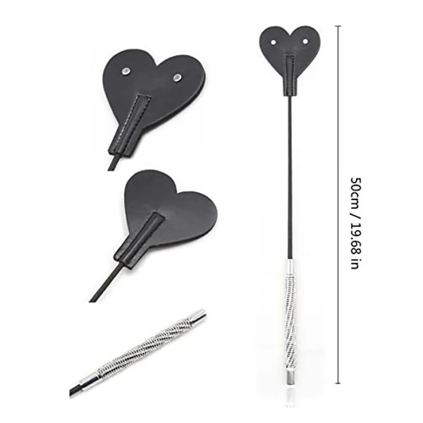 
                            Intimate Lover Heart Shape Flirting Whip with Leather Slapper for Spanking Equestrian Sets
                        