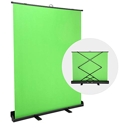 AW 62x81inch / 5x7ft Collapsible Pull Up Green Screen Chromakey Panel Wrinkle Resistant Auto-Locking Background Live Game Zoom - Pull Up - Standard Package