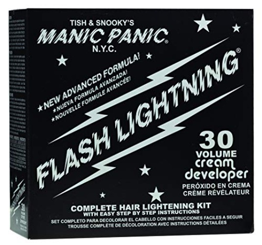 MANIC PANIC Flash Lightning Hair Bleach Kit - 30 Volume Developer + Bleach Powder for Hair Lightening + Lifting up to Five Levels - Vegan And Cruelty Free - Orginal - 1 Count (Pack of 1)