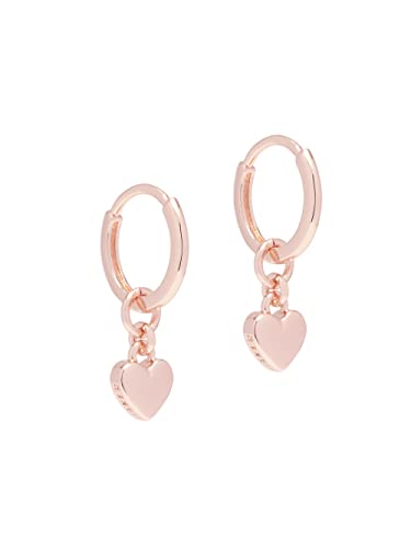 Ted Baker London Harrye Tiny Heart Huggie Hoop Earrings for Women - Rose Gold Tone