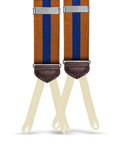 Jibril Stripe Suspenders - Tan/Navy | Default Title
