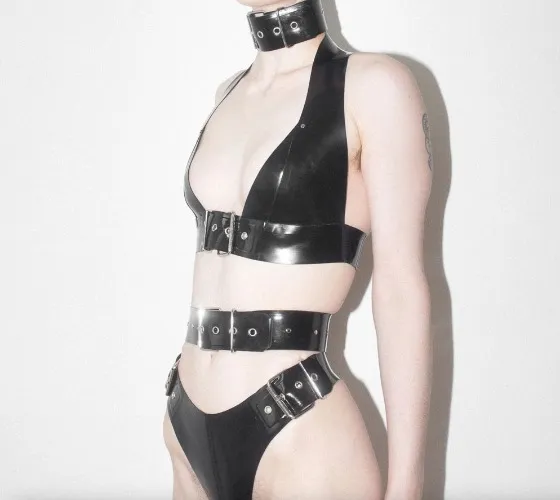 MM Latex Buckle Strap Set
