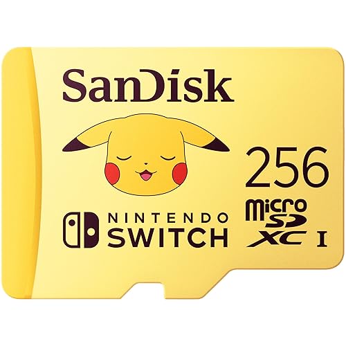 SanDisk 256GB microSDXC Card Licensed for Nintendo Switch, Pokémon Edition, Pikachu - SDSQXAO-256G-GN6ZK - Pokémon Pikachu - 256GB
