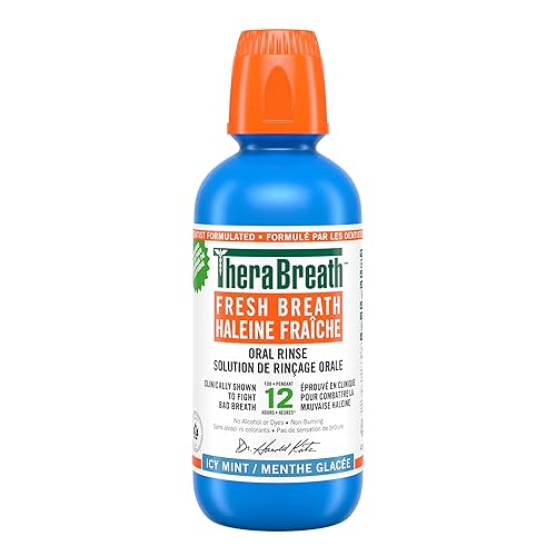TheraBreath Fresh Breath Oral Rinse - Icy Mint | Fights Bad Breath | Certified Vegan, Gluten-Free, & Kosher | 473ml - Fresh Breath - Icy Mint - 473 ml (Pack of 1)