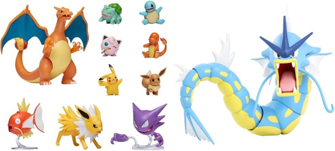 Pokemon Official Ultimate Battle Figure 10-Pack - 2" Pikachu & Gyarados 12-Inch Epic Battle Figure - Authentic Details, Fully Articulated Figure - Toys Inspired by Smash-Hit Animated Series - Battle Figure+ 12-Inch Epic Battle Figure