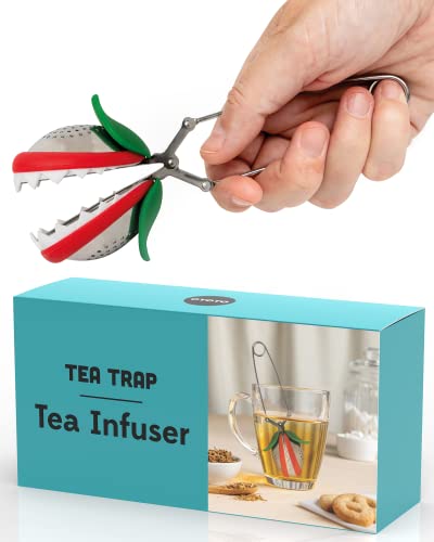 OTOTO Tea Trap Loose Tea Steeper - Tea Diffuser for Loose Tea Leaves - Cute Tea Infuser for Brewing Flavorful Teas - Tea Holder Loose Leaf Tea - Stainless Steel Kitchen Gadget Strainer with Fine Mesh - Tea Trap
