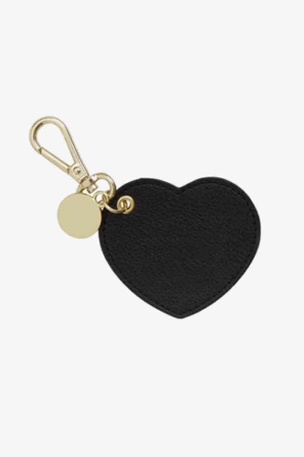 Assorted 4-Pack Heart Shape PU Leather Keychain - Black / One Size