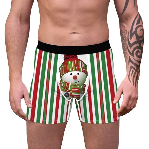 Christmas Men's Breathable Stretchtight Underwear Shorts Boxer Quick-Drying Long Flat Pants Boxer Briefs Fitted Shorts