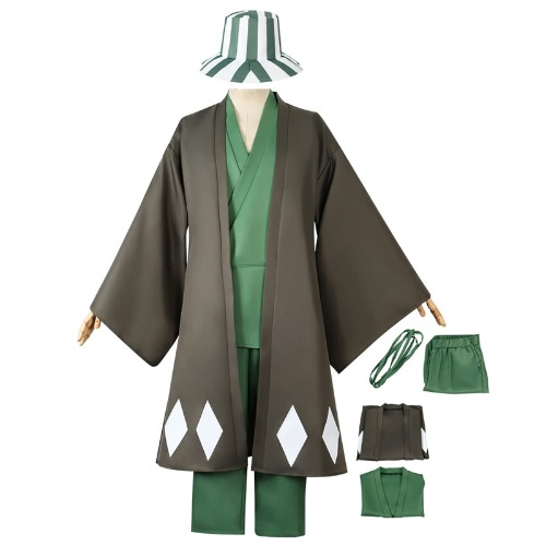 JOJO STYLE Cosplay Anime Kimono BLEACH Urahara Kisuke Cosplay Costume Anime Costume Props for Adults Including Jacket + Lining + Pants,S