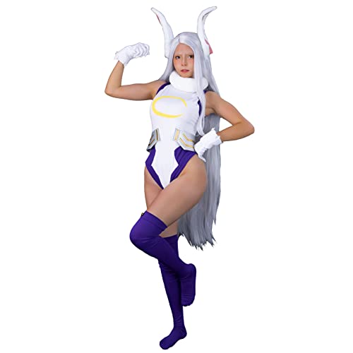 CR ROLECOS BNHA Miruko Cosplay Costume MHA Rabbit Hero Mirko Bunny Bodysuit Costume - Large / X-Large