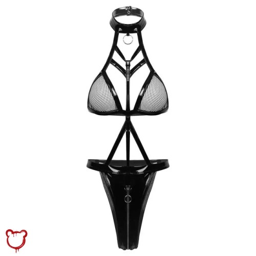 Black Latex Bodysuit - Black / S