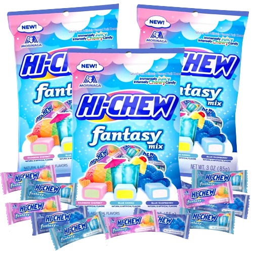 Tropical Candy Chews Individually Wrapped Fruity Flavored Soft Candies, Sharable Bite Size Treats, On the Go Bags, Pack of 3 - 