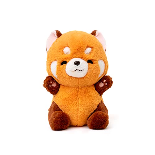 Adorlynetty Big Red Panda Plush Cute Plushies Panda Stuffed Animal Kawaii Plushies Toy Gift for Kids Girlfriend Birthday Panda Plush - Panda Squinting - 13.7 Inch