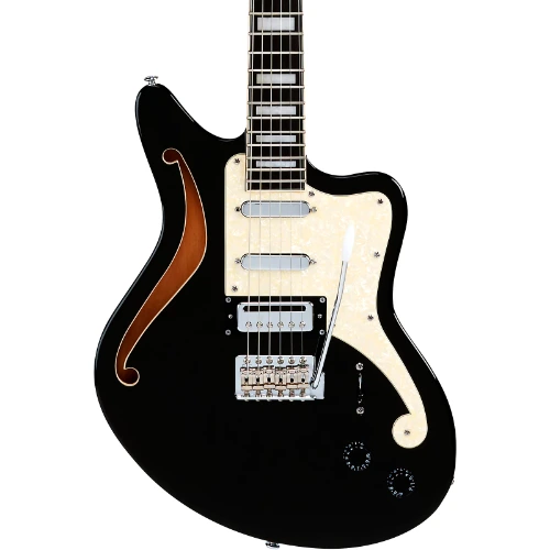 Open Box D'Angelico Premier Series Bedford SH Limited-Edition Electric Guitar with Tremolo Level 2 Black Flake 194744746390