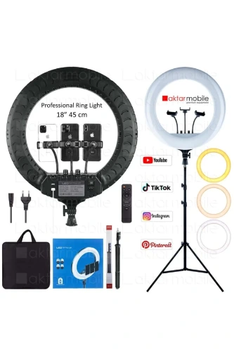 Ring Light Led Light Ring 18'' 45 Cm Professional Studio Light and 210 Cm Monopod+