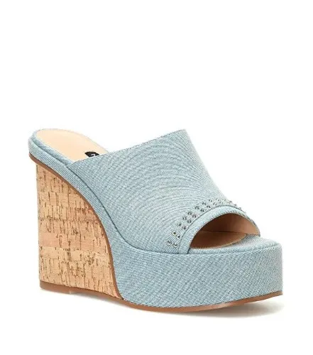 CORIN2 4FX Blue Women's Filled Heel Slippers