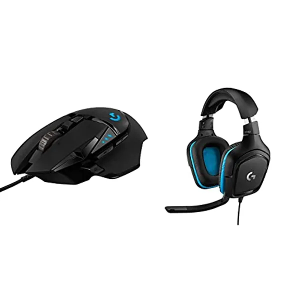Logitech G432 kabelgebundenes Gaming-Headset, 7.1 Surround Sound, DTS Headphone:X 2.0 + Logitech G502 HERO High-Performance Gaming Maus, HERO 16000 DPI Optischer Sensor, RGB-Beleuchtung