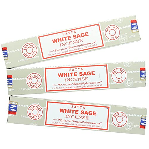 Satya Nag Champa White Sage Incense Sticks - 3 Packs - White Sage