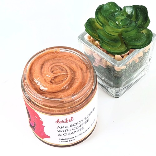 AHA Body Scrub with Coffee and Orange by Claribelskincare.com - 4.4 oz