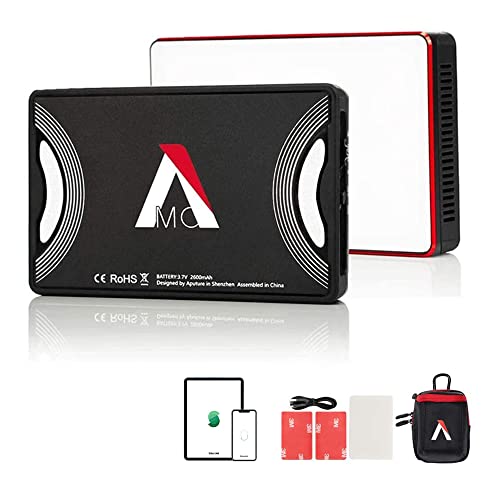 Aputure Amaran AL-MC RGBWW On Camera Video Light, CRI/TLCI 96+, Temperature 3200K-6500K, HSI Mode,Support Magnetic Attraction and App with USB-C PD and Wireless Charging