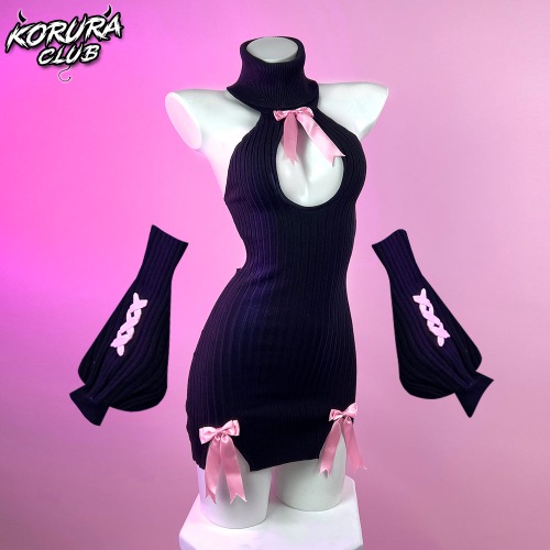 Bow sweater KO57（3-Piece Set） | Black / XS/S/M