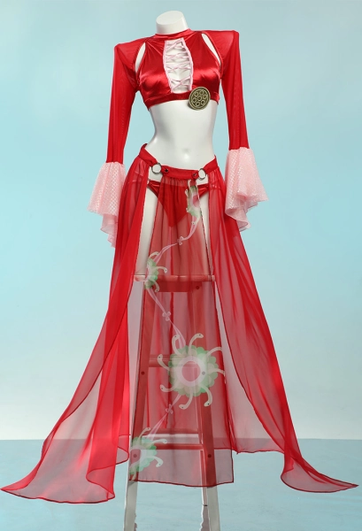 OP Boa Derivative Sexy Swimsuit Halter Hollow Top and Bottoms Bathing Suit with Cover-up and Chiffon Skirt