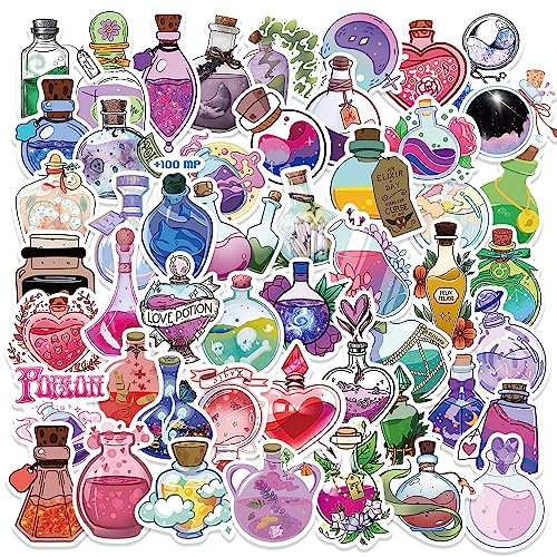 Magic Potion Stickers Pastel Goth Stickers for Kids Teens Adults, Glossy, Black and Purple, 50Pcs (Magic Potion) - Magic Potion