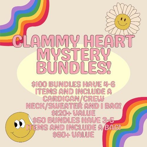 CLAMMY HEART MYSTERY BUNDLE! - 3-5 Item Bundle! (bag +more goodies!)