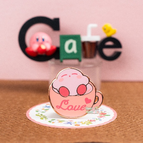 Latte Cup Poyo Hard Enamel Pins - Strawberry Milk(Pink) / [A Grade] / Simple Rubber Back