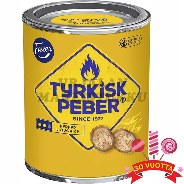Fazer Tyrkisk Peber Pepper Liquorice Turkinpippuri peltipurkki 300g