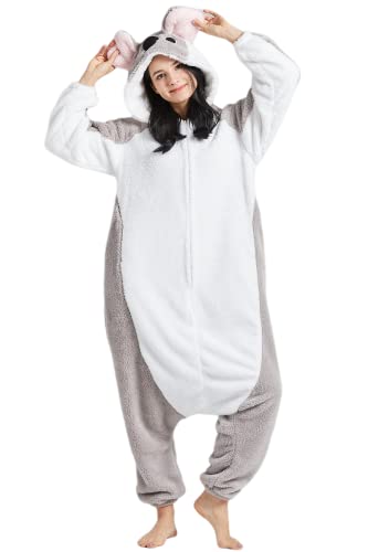 DarkCom Animal Onesie One Piece Pajamas Women Men Cosplay Halloween Costume Christmas Sleepwear - X-Large - Gray Koala