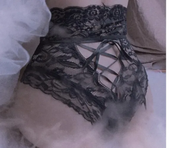 Corset High Waist Panties (Up to 3XL) | Black / M