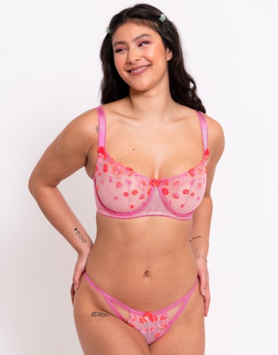 Curvy Kate Strawberry Crush Balcony Bra Pink Multi | 40J