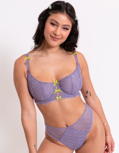 Curvy Kate Frill Me Balcony Bra Mauve/Lime | 40J