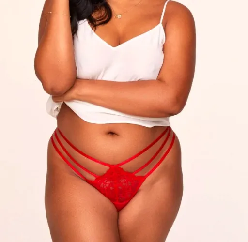 Kimberly Thong Dark Red Plus Brazilian Thong, XL-4X | Adore Me